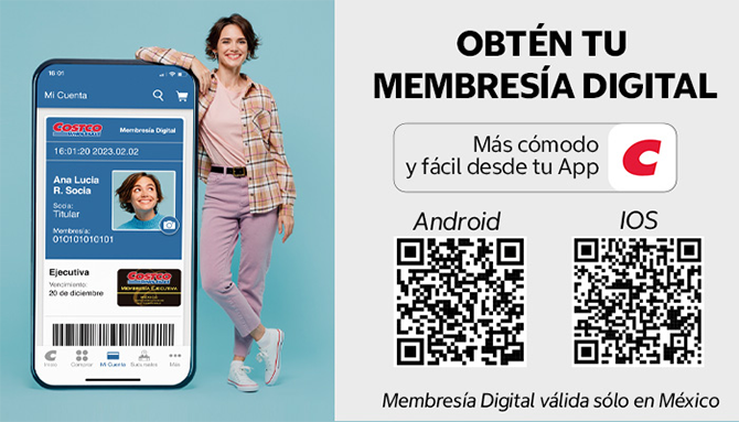 Obtén tu membresía digital desde la App Costco México